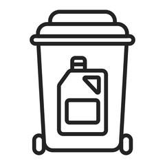Plastic recyclable black line icon. Waste recycling. Garbage sorting. Environmental protection. Outline pictogram for web page, mobile app, promo.