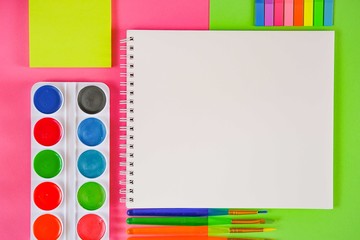 Obraz premium watercolor paints set with brushes