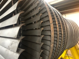 turbine with blades from turbo generator