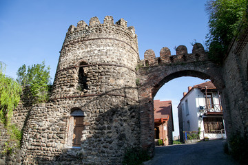 part of the fortress wall with a tower