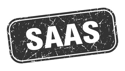 saas stamp. saas square grungy black sign