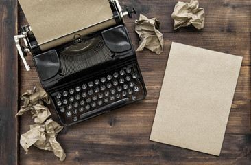 Vintage typewriter paper notebook Creativity concept