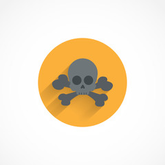 skull colorful flat icon with shadow