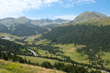 Fototapeta premium Alpine Mountain Scenery of the Pyrenees at Port D'Envalira Mountain Pass in Andorra