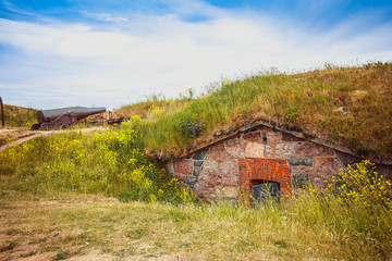 Helsinki. Finland. The bastions of Suomenlinna. An ancient stone fortress on the island of Suomenlinna. Fortress to protect the capital of Finland from the sea. Attractions Helsinki