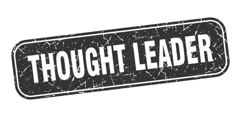 thought leader stamp. thought leader square grungy black sign