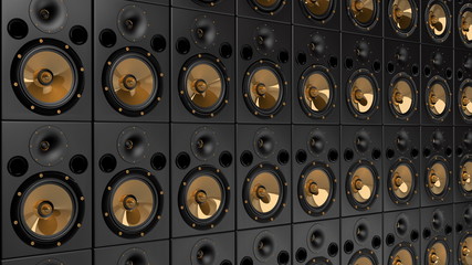 Golden Speaker Wall 01