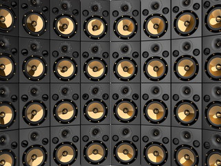 Golden Speaker Wall 08