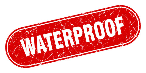 waterproof sign. waterproof grunge red stamp. Label