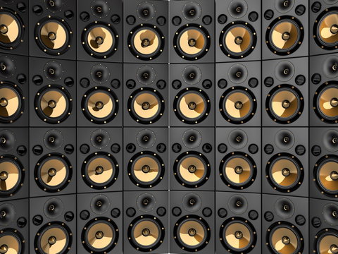 Golden Speaker Wall 08