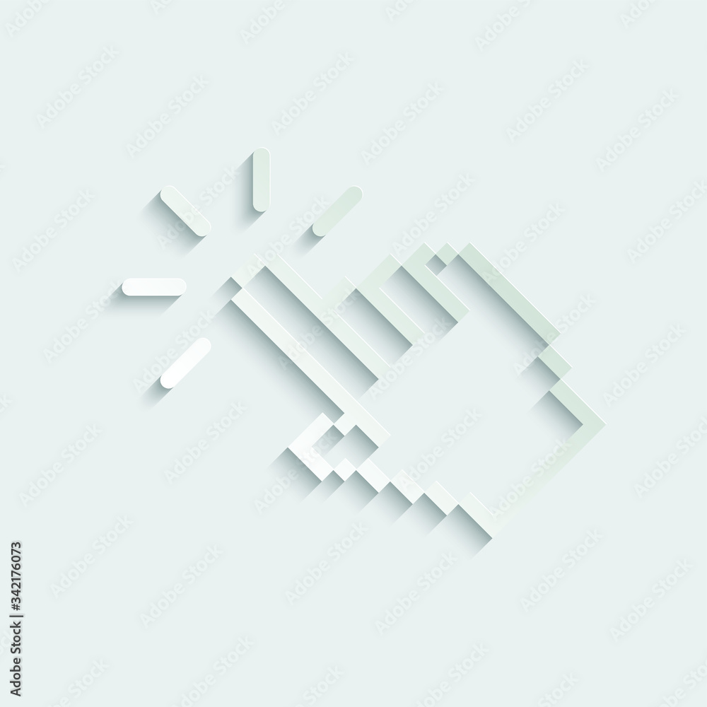 Poster paper click icon. cursor symbol icon. mouse click symbol