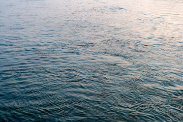 Close up shot of the Danube river on a winter day in Budapest, Hungary.