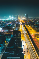 Fototapeta na wymiar View from top floor at skyline of Dubai - UAE