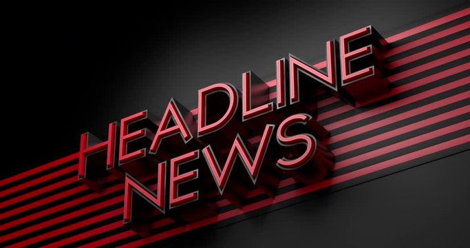Headline News 4K Broadcast Animation. 3D Rendering