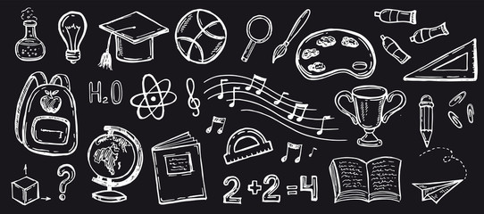 Back to school. Hand drawn illustration.