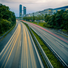 Munich city, Germany. Traffic lights on the road