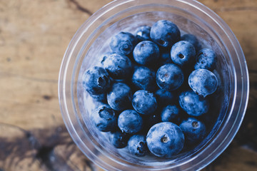 Close up shot of blueberries