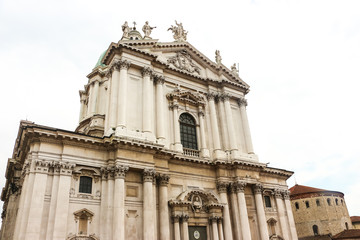 Fototapeta na wymiar Brescia, Italy. Architecture of catholic church (Cathedral of Santa Maria Assunta).