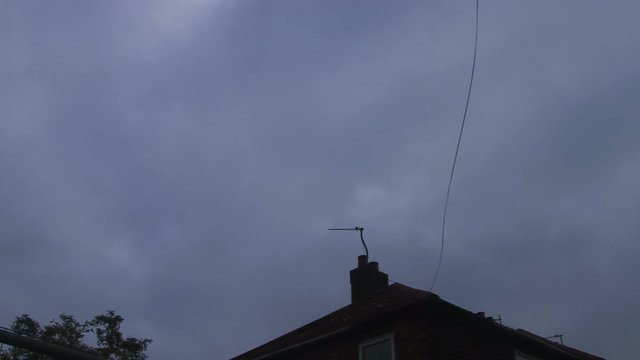 Passenger jet flying low over Manchester airport
