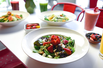 salad with strawberries and feta cheese