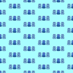 Seamless pattern with blue orphanages.
