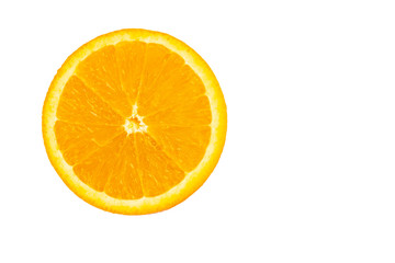 orange slice, clipping path, isolated on orange background full depth of field