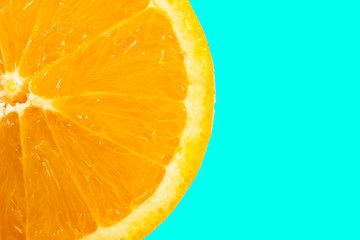 orange slice, clipping path, isolated on orange background full depth of field