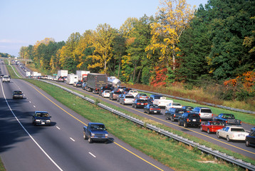 A one way traffic jam in North Carolina - obrazy, fototapety, plakaty