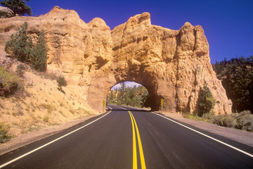 The road to Bryce Canyon National Park in Utah