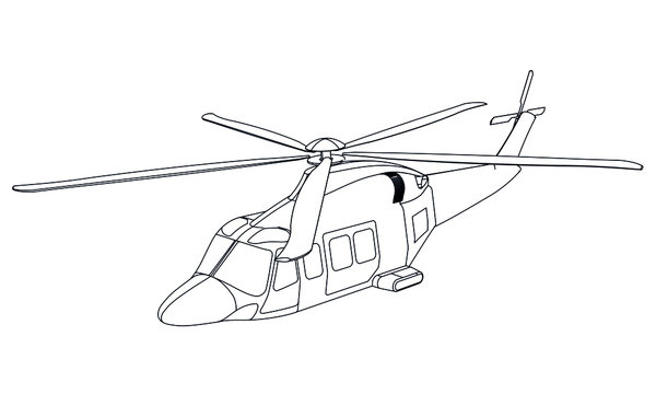 recommend clip art: Vector illustration of a geometric polygonal helicopter.