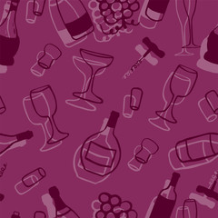 Seamless pattern wine motif 