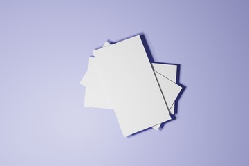 White business cards on a colored background without text