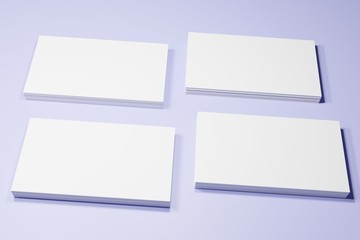 White business cards on a colored background without text