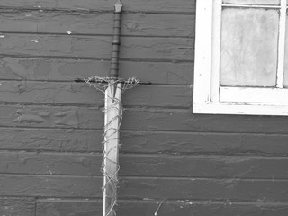 barbed wired sword