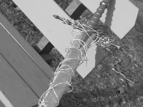 barbed wired sword