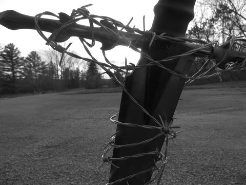 barbed wired sword