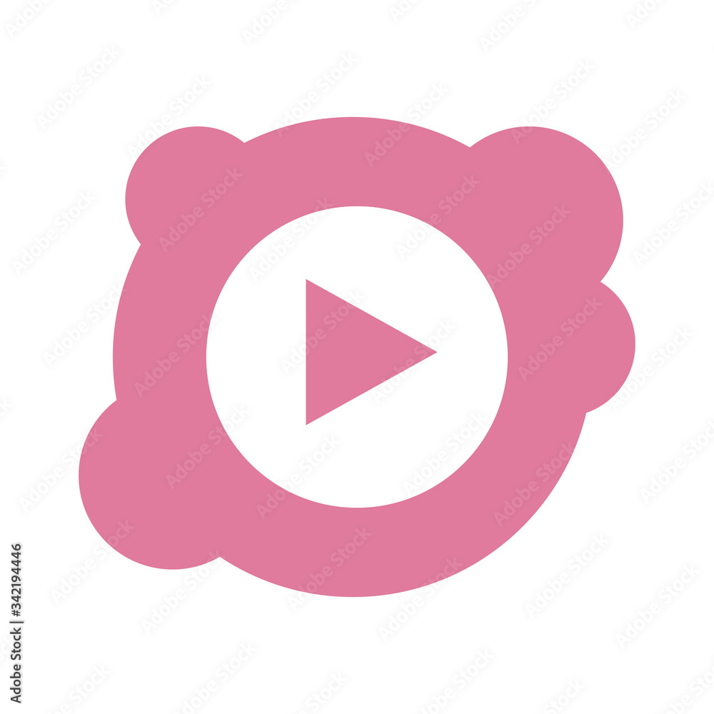 Poster media player play button block style icon
