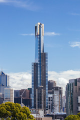 Fototapeta na wymiar View of Eureka Tower in Melbourne CBD