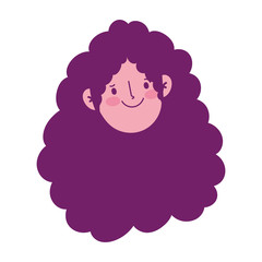 girl face cartoon character isolated icon white background