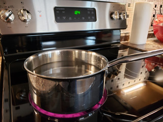 Pot of Water on the Stove Top