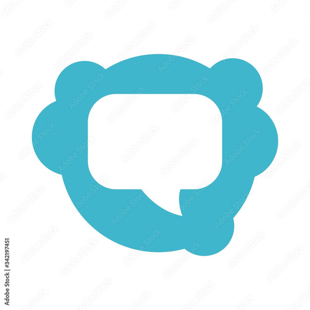 Poster speech bubble message block style icon