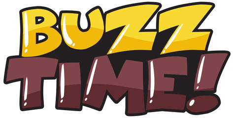 Font design for word buzz time on white background