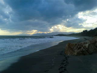 atardecer en la playa