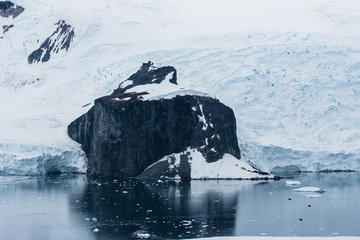 glacier with snow Antarctica global warming