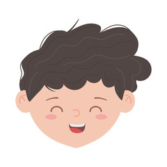 young boy face character isolated icon white background