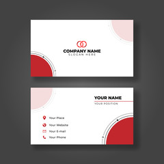 Modern red business card Template, modern design vector Creative