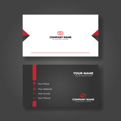 Modern red business card Template, modern design vector Creative