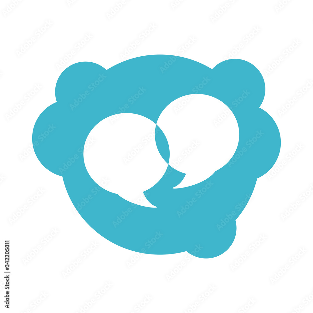 Poster speech bubbles message block style icon