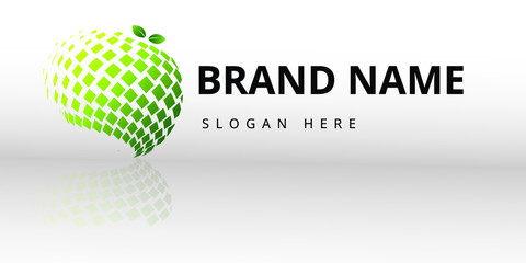 banner Globe Logo with 3D Geometric shape.Vector illustration EPS10. Design elements for your advertising flyer.