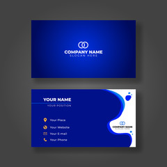 Modern Blue business card Template, modern design vector Creative